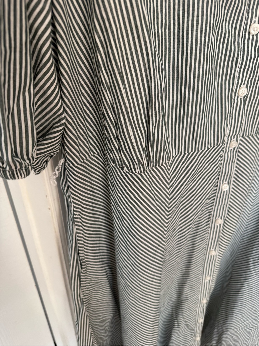 a new day Black and White Striped Midi Shirt Dress - Picture 3 of 4